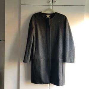 J. Crew Wool w/ Leather Bottom Coat Size 0